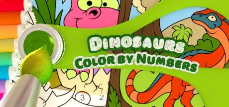 Poster Color by Numbers - Dinosaurs